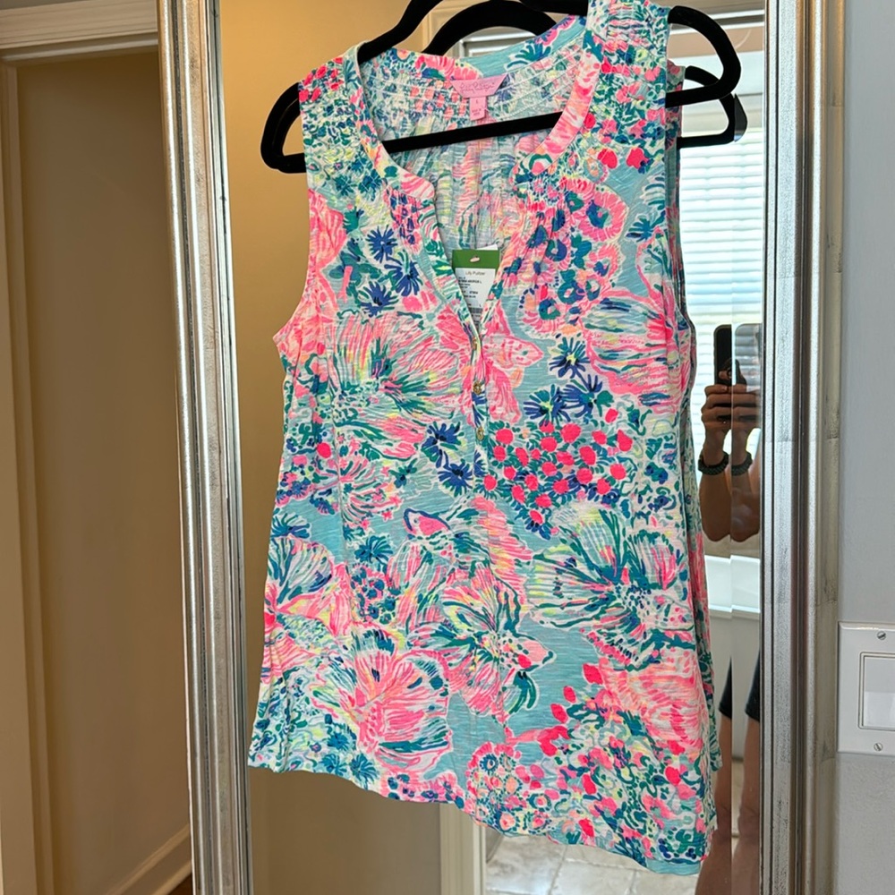 Lilly Pulitzer Top Size L Large NWT Multi Color